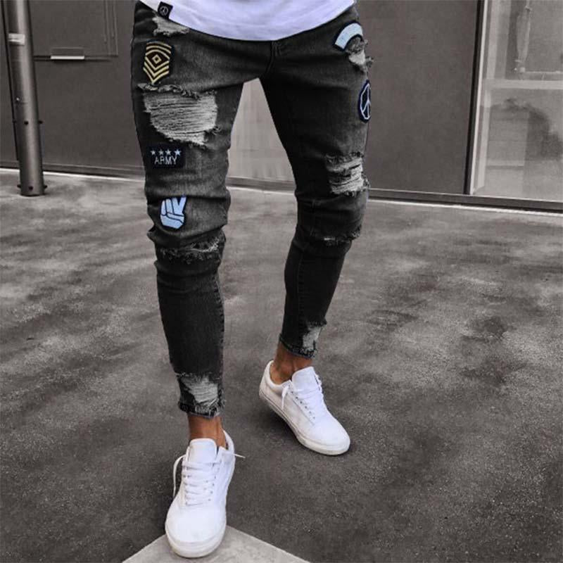 pantalon-jean-skinny-vintage-badge-dechire-fermeture-eclair
