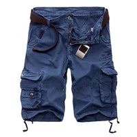 short-vintage-multi-poches-couleur-unie-sans-ceinture