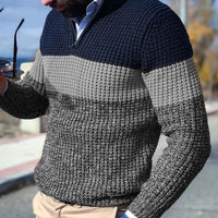 pull-demi-col-roule-zippe-colorblock-vintage