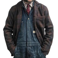 veste-ample-revers-carreaux-retro-vintage