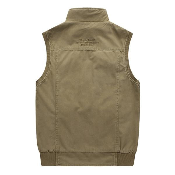 Gilet en maille multi-poches pour hommes, grande taille