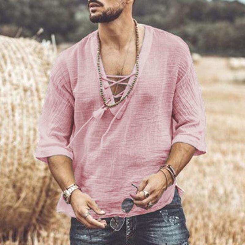 chemise-decontractee-col-v-vintage