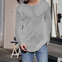 tricot-decontracte-manches-longues-couleur-unie-vintage