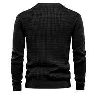 homme-section-mince-carreaux-ample-col-rond-vintage-manches-longues