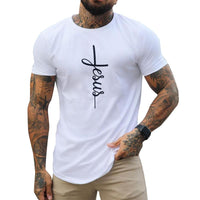 t-shirt-vintage-manches-courtes-lettres-jesus