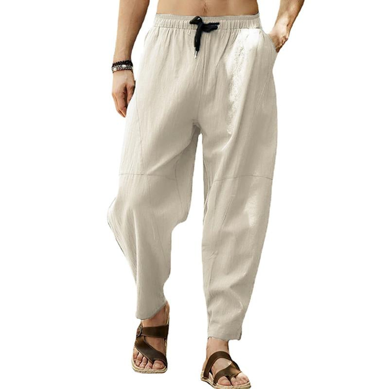 pantalon-ample-cordon-serrage-coton-lin-vintage