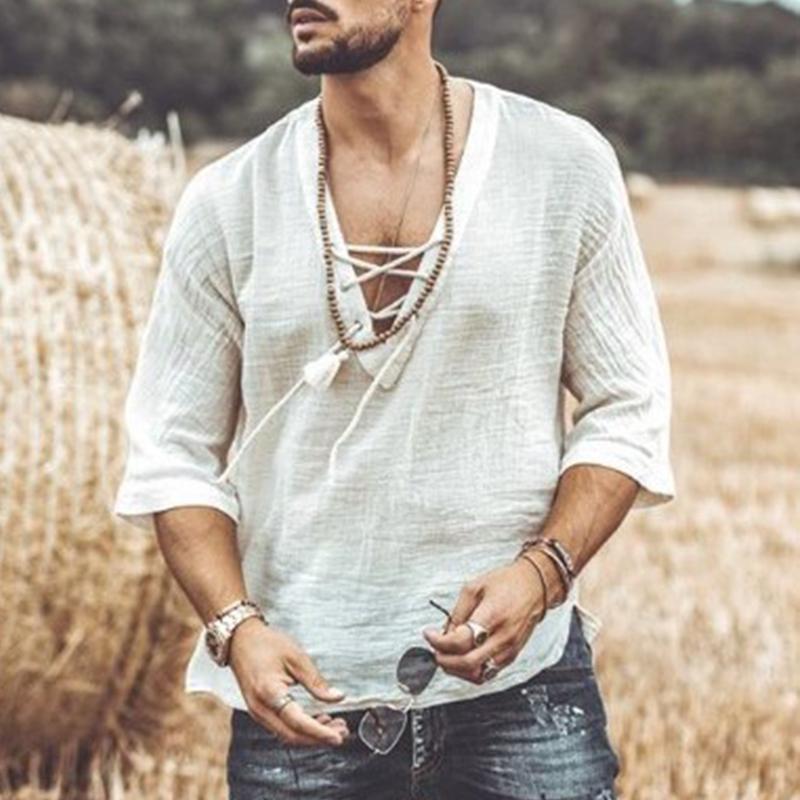 chemise-decontractee-col-v-vintage