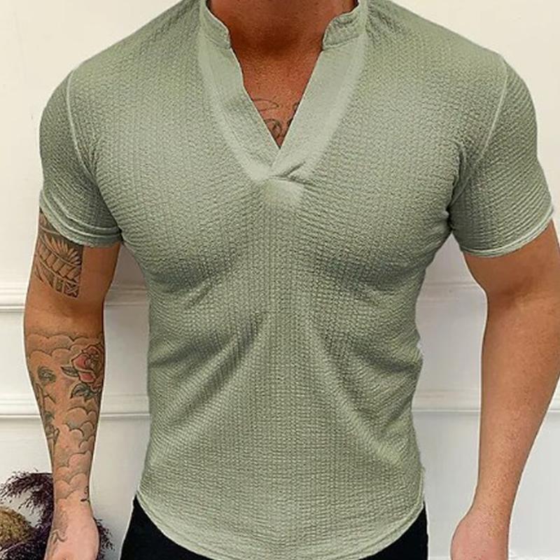 t-shirt-manches-courtes-vintage-col-v