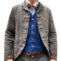 veste-couleur-unie-multi-poches-revers-vintage