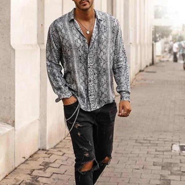 chemise-manches-longues-imprime-serpent-vintage