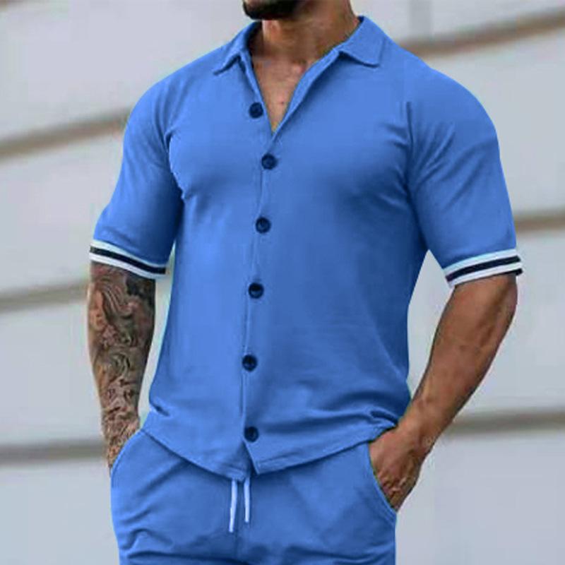chemise-manches-courtes-poignets-rayes-vintage