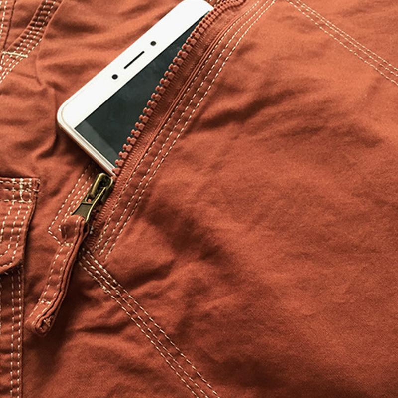 Short cargo vintage de couleur unie pour homme