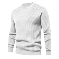 homme-section-mince-carreaux-ample-col-rond-vintage-manches-longues