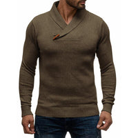 pull-de-couleur-unie-col-v-vintage