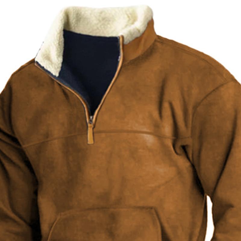 sweat-shirt-molleton-revers-fermeture-eclair-vintage