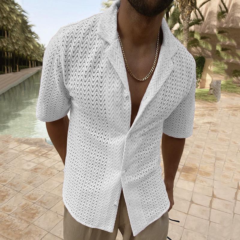 chemise-tricot-manches-courtes-revers-creux-vintage
