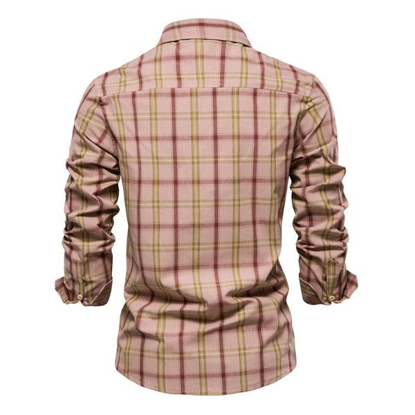 Chemise Vintage à Manches Longues à Carreaux Tendance