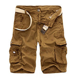 short-vintage-multi-poches-couleur-unie-sans-ceinture