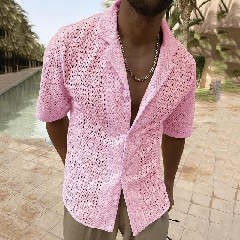 chemise-tricot-manches-courtes-revers-creux-vintage
