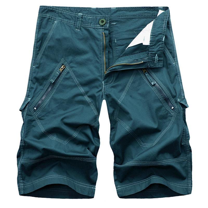 Short cargo vintage de couleur unie pour homme