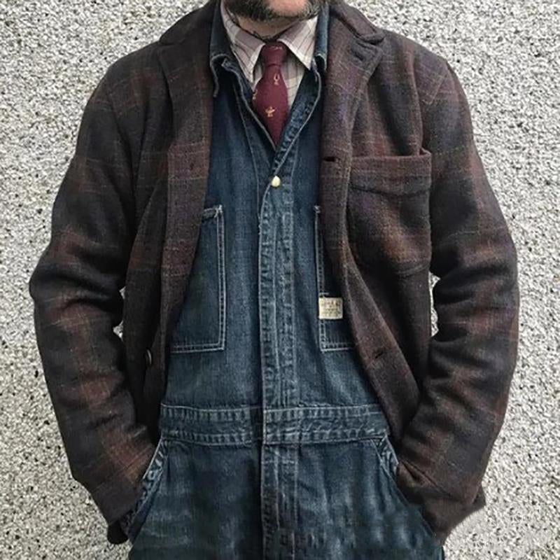 veste-ample-revers-carreaux-retro-vintage