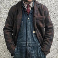 veste-ample-revers-carreaux-retro-vintage