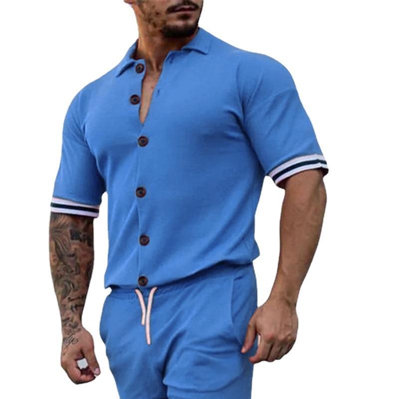 chemise-manches-courtes-poignets-rayes-vintage