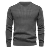 homme-section-mince-carreaux-ample-col-rond-vintage-manches-longues