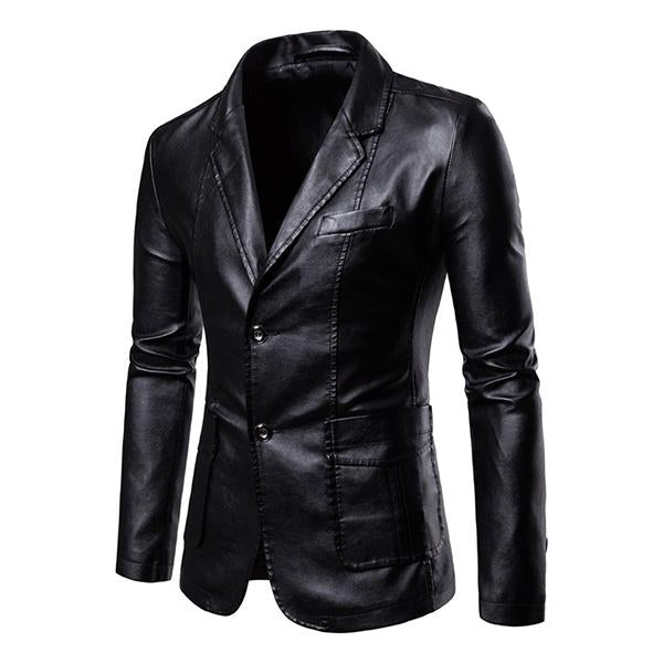 blazer-cuir-deux-boutons-revers-vintage