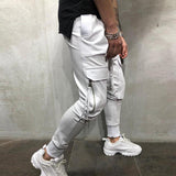 pantalon-survetement-vintage-plusieurs-poches-couleur-unie