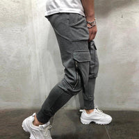 pantalon-survetement-vintage-plusieurs-poches-couleur-unie