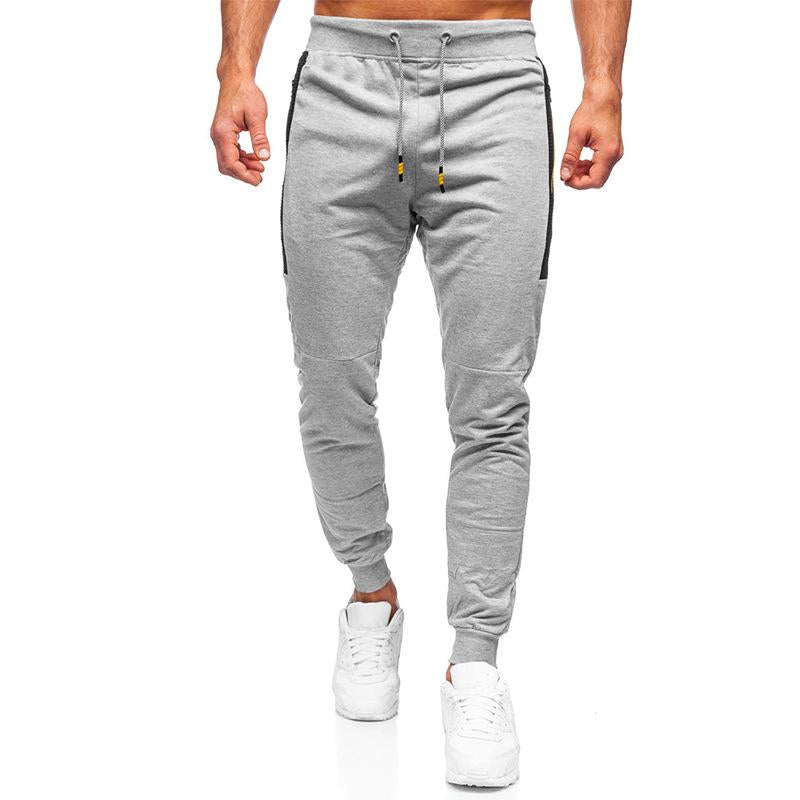 pantalon-decontracte-coutures-couleur-unie-vintage