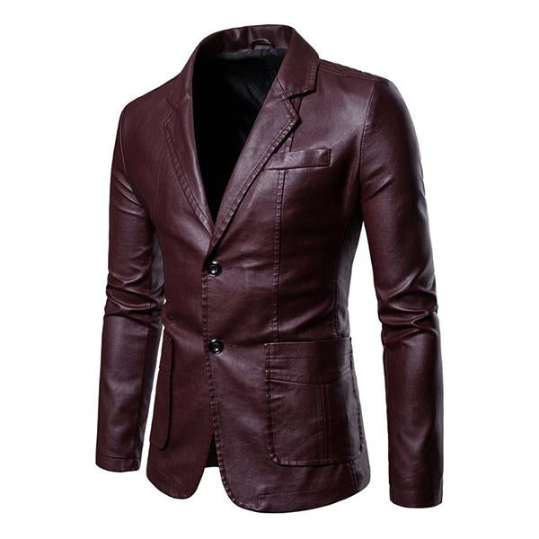 blazer-cuir-deux-boutons-revers-vintage