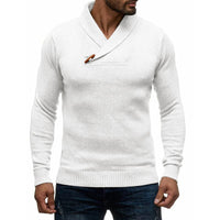 pull-de-couleur-unie-col-v-vintage