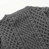Pull vintage en tricot torsadé à col rond chic