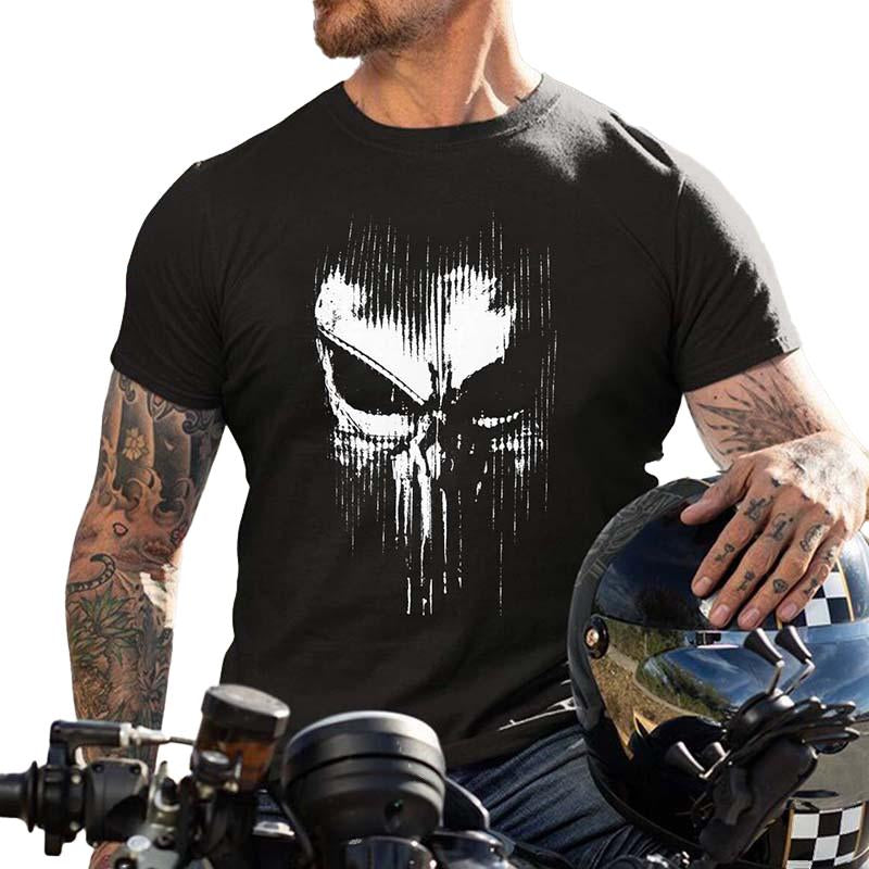 t-shirt-ample-manches-courtes-imprime-moto-vintage