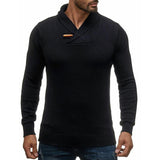 pull-de-couleur-unie-col-v-vintage