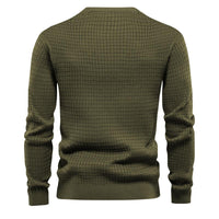 homme-section-mince-carreaux-ample-col-rond-vintage-manches-longues