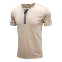 t-shirt-henley-coton-manches-courtes-col-rond