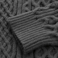 Pull vintage en tricot torsadé à col rond chic