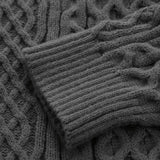Pull vintage en tricot torsadé à col rond chic