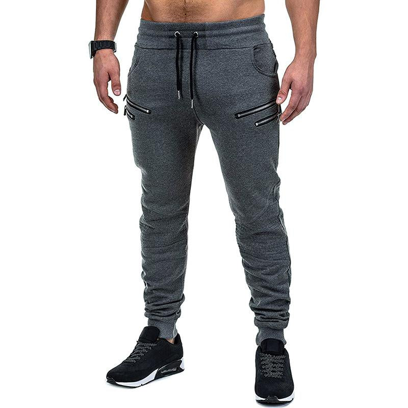pantalon-decoratif-fermeture-eclair-couleur-unie-vintage