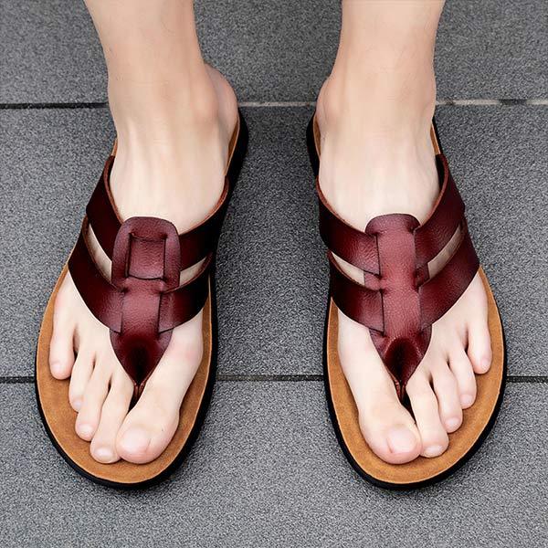 Tongs en Cuir pour Homme