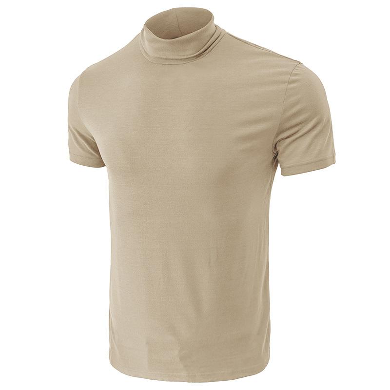 t-shirt-col-montant-couleur-unie-retro