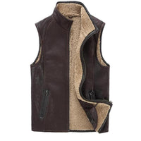 gilet-poches-verticales-daim-marron-homme