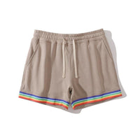 short-sport-coton-imprime-arc-en-ciel-vintage