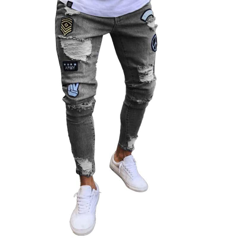 pantalon-jean-skinny-vintage-badge-dechire-fermeture-eclair