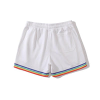 short-sport-coton-imprime-arc-en-ciel-vintage