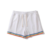 short-sport-coton-imprime-arc-en-ciel-vintage