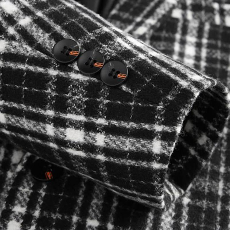 Blazer vintage décontracté à carreaux pour hommes